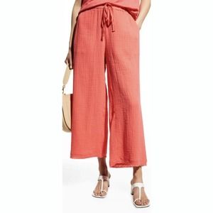 NEW Eileen Fisher Wide Leg Watermelon Cropped Pant Medium $178